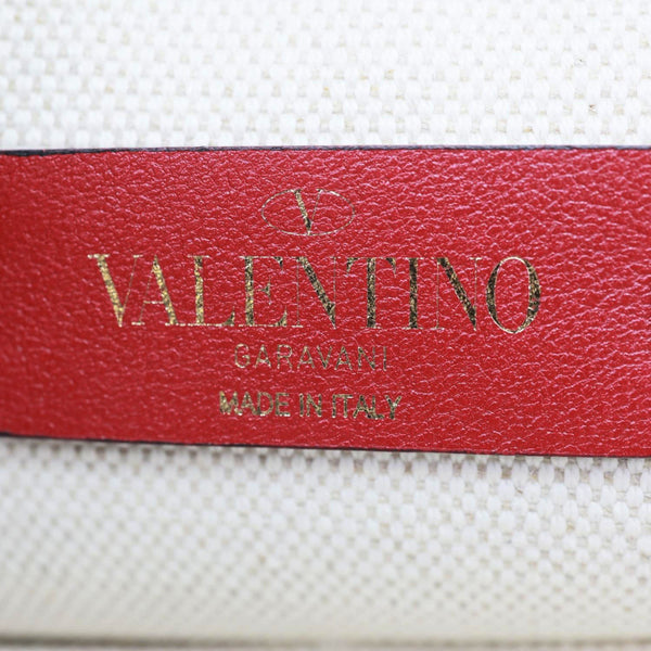 VALENTINO GARAVANI VLNT Small Canvas Tote Bag White