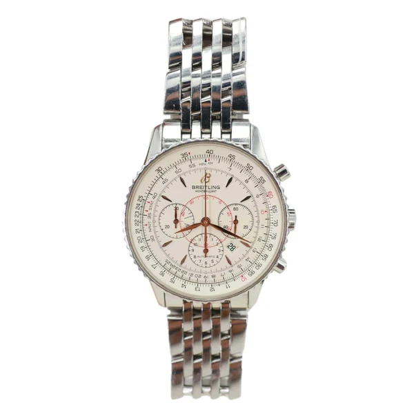 Breitling Montbrillant Navitimer Chronograph Automatic Stainless Steel Off White Dial Watch A41370