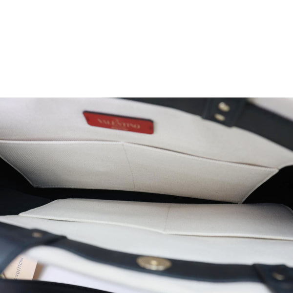 VALENTINO GARAVANI VLNT Small Canvas Tote Bag White
