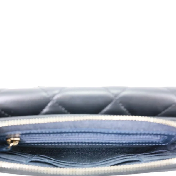 CHANEL Elegant CC Flap Quilted Lambskin Leather Chain Crossbody Bag Black