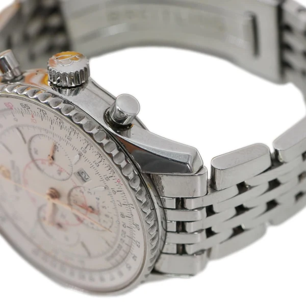 Breitling Montbrillant Navitimer Chronograph Automatic Stainless Steel Off White Dial Watch A41370