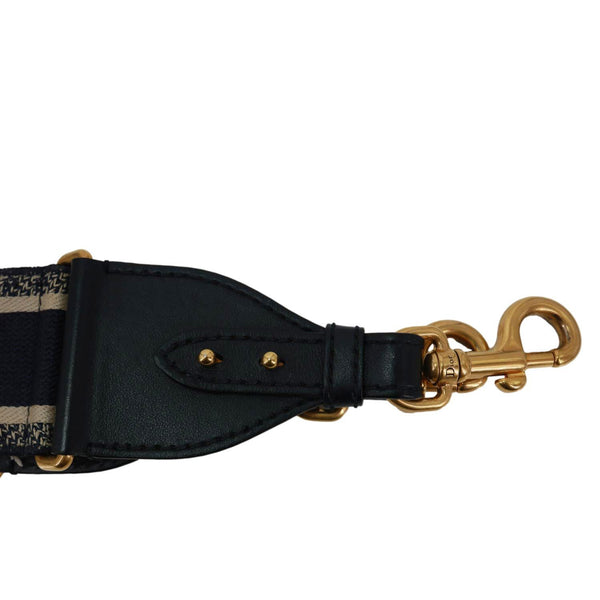 CHRISTIAN DIOR Embroidered Oblique Canvas Shoulder Strap Black