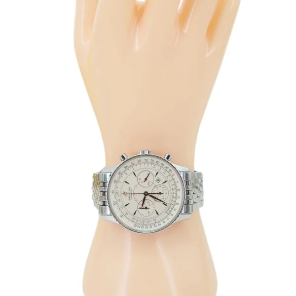 Breitling Montbrillant Navitimer Chronograph Automatic Stainless Steel Off White Dial Watch A41370