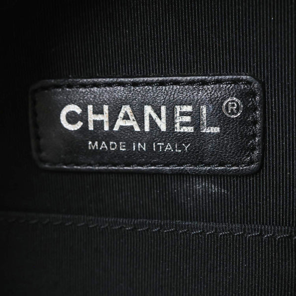CHANEL Round as Earth Patent Leather Crossbody Bag Black