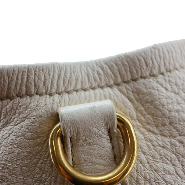 PRADA Vitello Daino Leather Tote Bag White