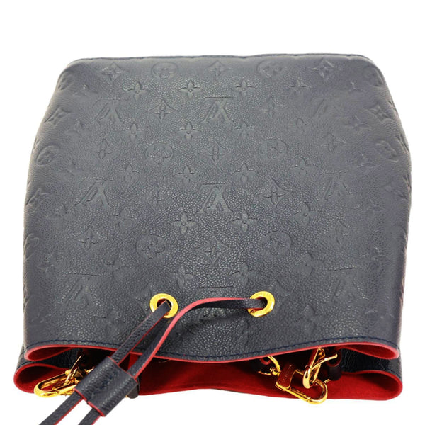 LOUIS VUITTON NeoNoe MM Monogram Empreinte Leather Shoulder Bag Navy Blue