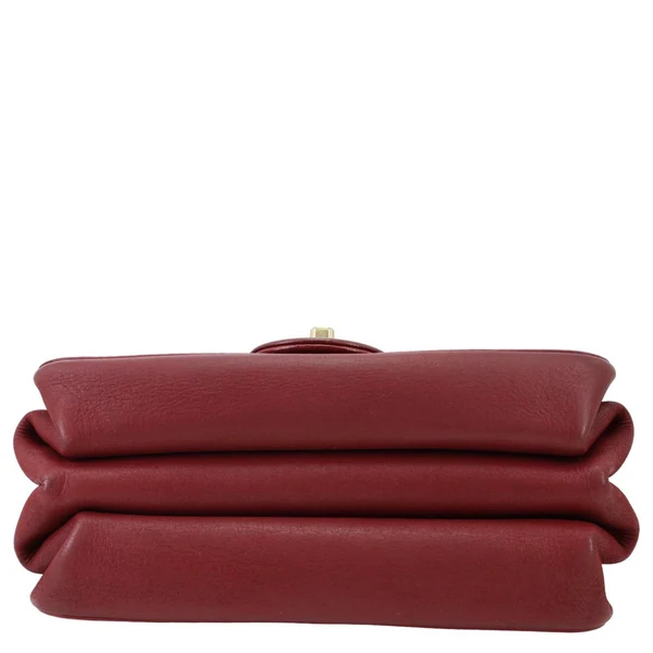 CHANEL Straight Lined Flap Mini Quilted Calfskin Leather Crossbody Bag Red