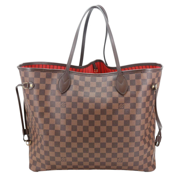 LOUIS VUITTON Neverfull GM Damier Ebene Tote Bag Brown