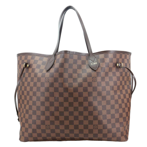 LOUIS VUITTON Neverfull GM Damier Ebene Tote Bag Brown