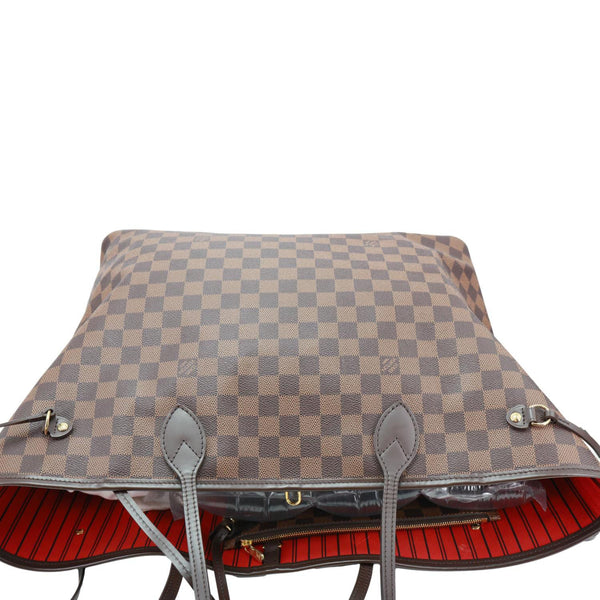 LOUIS VUITTON Neverfull GM Damier Ebene Tote Bag Brown