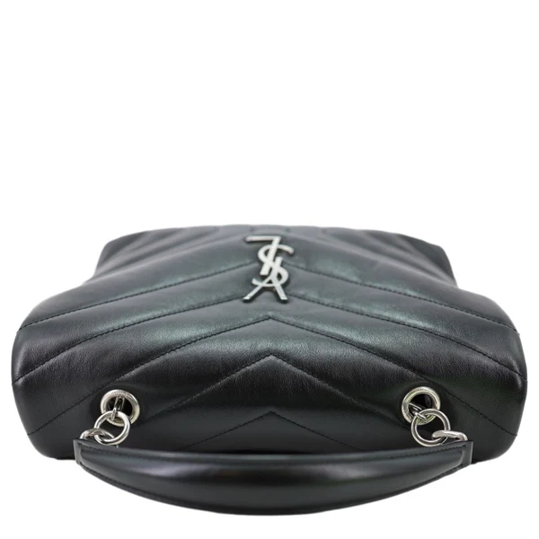 YVES SAINT LAURENT Loulou Quilted Leather Top Handle Shoulder Bag Black