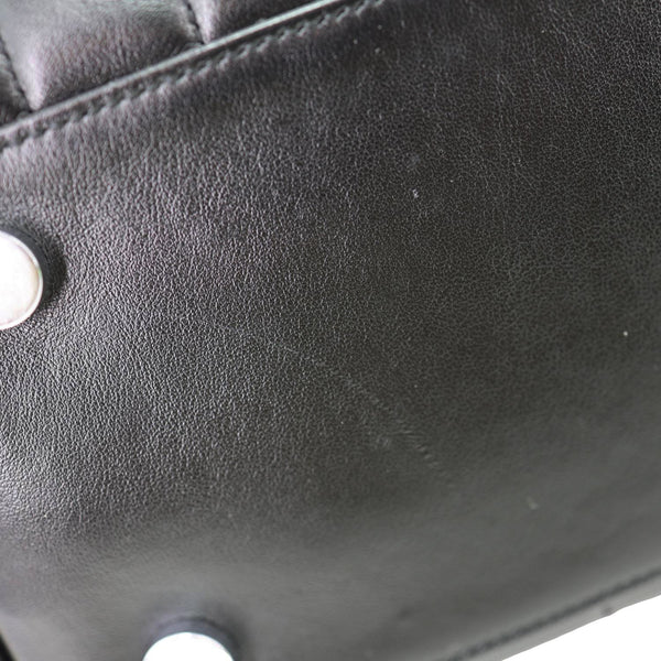 YVES SAINT LAURENT Loulou Quilted Leather Top Handle Shoulder Bag Black