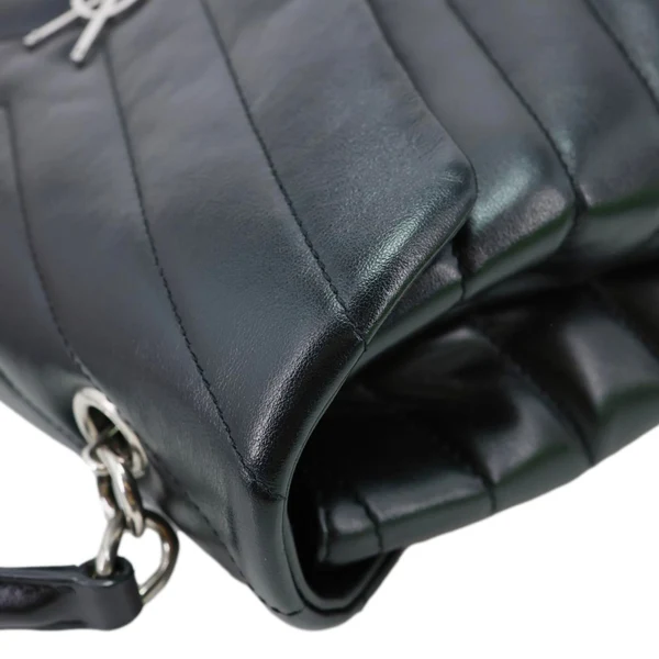 YVES SAINT LAURENT Loulou Quilted Leather Top Handle Shoulder Bag Black