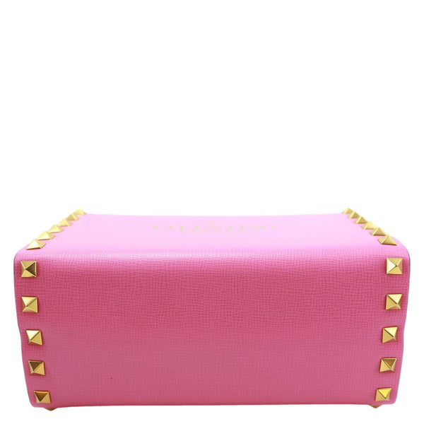 VALENTINO Garavani Rockstud Alcove Box Grainy Calfskin Leather Shoulder Bag Pink