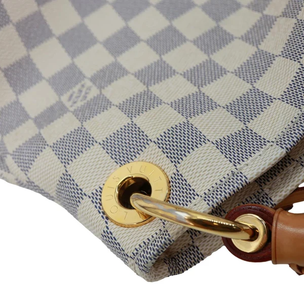 LOUIS VUITTON Artsy MM Damier Azur Hobo Bag White