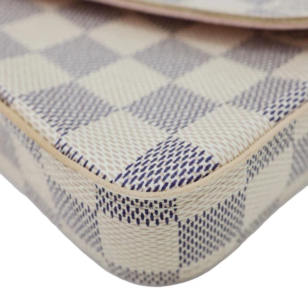 LOUIS VUITTON Felicie Pochette Damier Azur Crossbody Bag Rose Ballerine