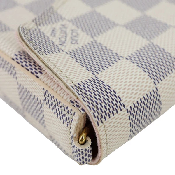 LOUIS VUITTON Felicie Pochette Damier Azur Crossbody Bag Rose Ballerine