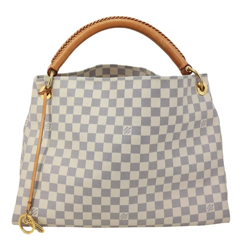 LOUIS VUITTON Artsy MM Damier Azur Hobo Bag White