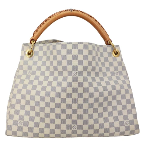 LOUIS VUITTON Artsy MM Damier Azur Hobo Bag White