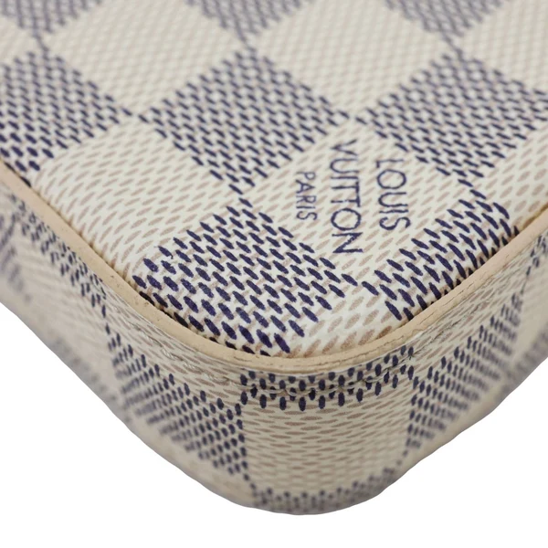 LOUIS VUITTON Felicie Pochette Damier Azur Crossbody Bag Rose Ballerine