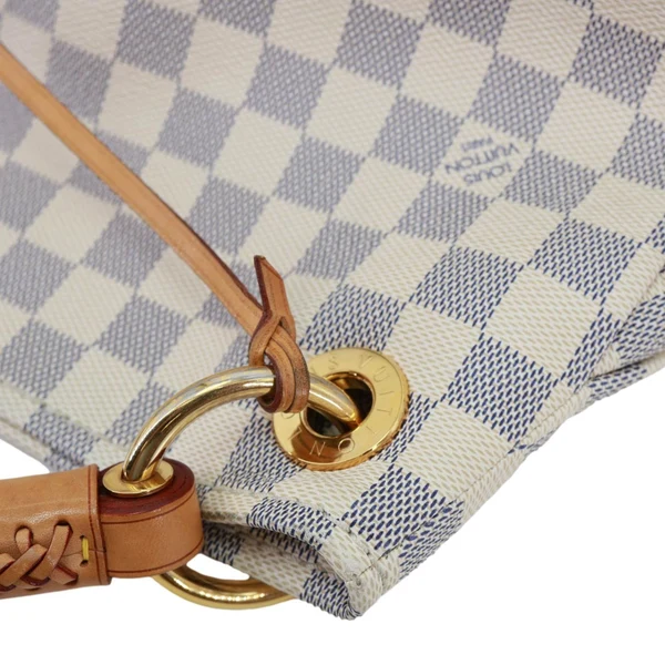 LOUIS VUITTON Artsy MM Damier Azur Hobo Bag White