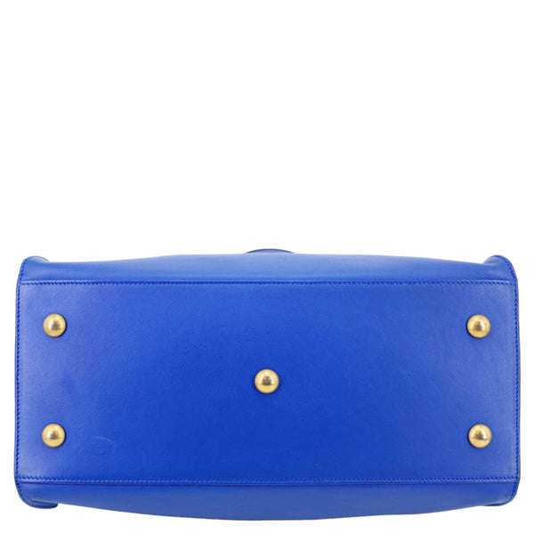 YVES SAINT LAURENT Cabas ChYc Small Leather Crossbody Bag Blue