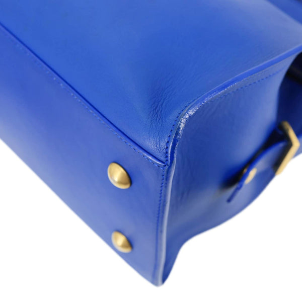 YVES SAINT LAURENT Cabas ChYc Small Leather Crossbody Bag Blue