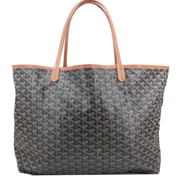GOYARD Saint Louis GM Chevron Print Canvas Tote Bag Brown