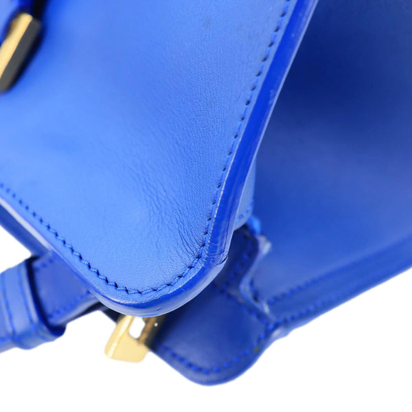 YVES SAINT LAURENT Cabas ChYc Small Leather Crossbody Bag Blue