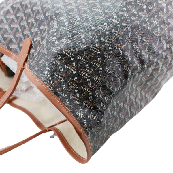GOYARD Saint Louis GM Chevron Print Canvas Tote Bag Brown