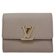 LOUIS VUITTON Capucines Taurillon Compact Leather Wallet Beige