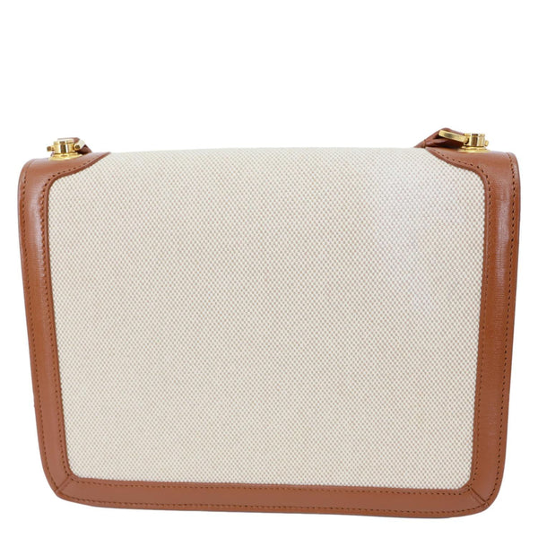 YVES SAINT LAURENT Carre Medium Canvas Satchel Bag Cream