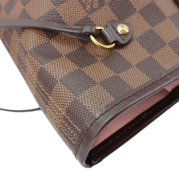 LOUIS VUITTON Neverfull MM Damier Ebene Tote Bag Brown