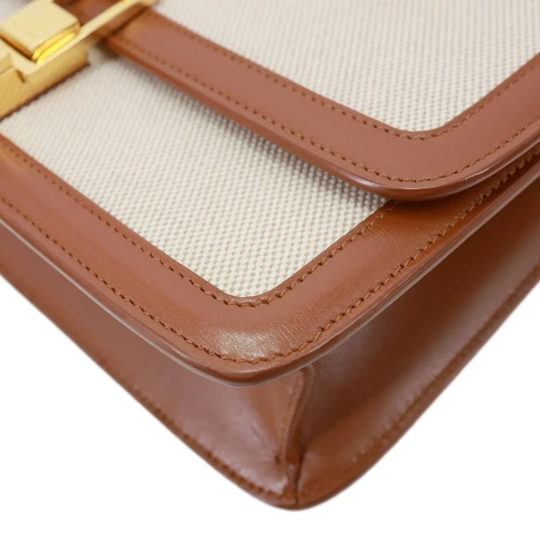 YVES SAINT LAURENT Carre Medium Canvas Satchel Bag Cream