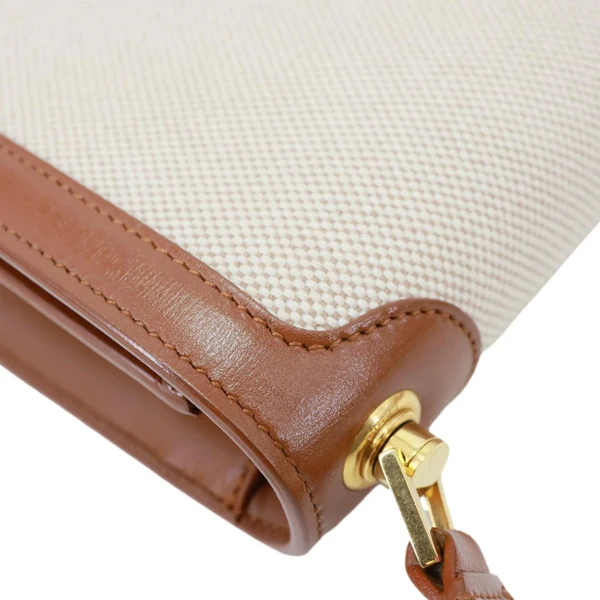 YVES SAINT LAURENT Carre Medium Canvas Satchel Bag Cream