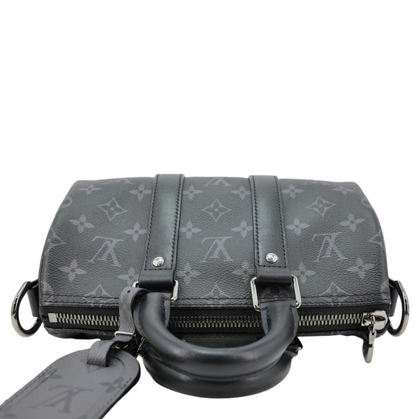 LOUIS VUITTON Keepall 25 Bandouliere Monogram Eclipse Reverse Canvas Crossbody Bag Black