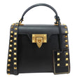 VALENTINO Garavani Rockstud Alcove Small Grainy Calfskin Leather Top Handle Shoulder Bag  Black