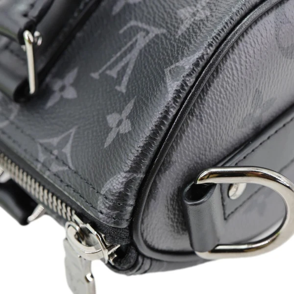 LOUIS VUITTON Keepall 25 Bandouliere Monogram Eclipse Reverse Canvas Crossbody Bag Black