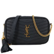 YVES SAINT LAURENT Lou Camera Chevron Leather Crossbody Bag Black