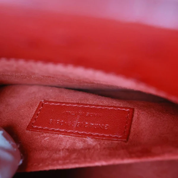 YVES SAINT LAURENT Sac De Jour Baby Ostrich Leather Tote Bag Red