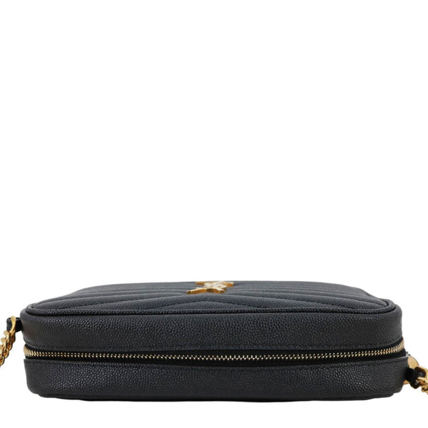 YVES SAINT LAURENT Lou Camera Chevron Leather Crossbody Bag Black