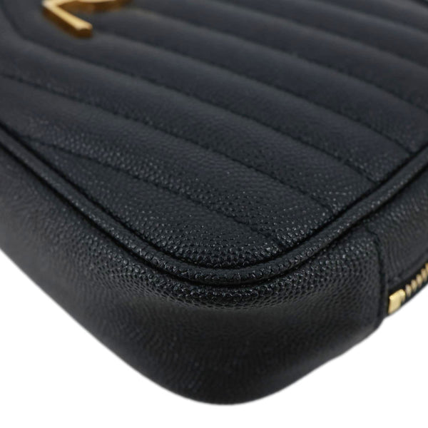 YVES SAINT LAURENT Lou Camera Chevron Leather Crossbody Bag Black