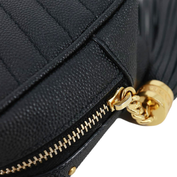 YVES SAINT LAURENT Lou Camera Chevron Leather Crossbody Bag Black