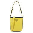 PRADA Panier Spazzolato Soft Calfskin Leather Bucket Bag Bright Yellow