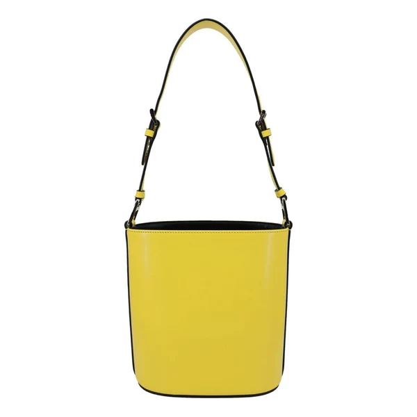 PRADA Panier Spazzolato Soft Calfskin Leather Bucket Bag Bright Yellow