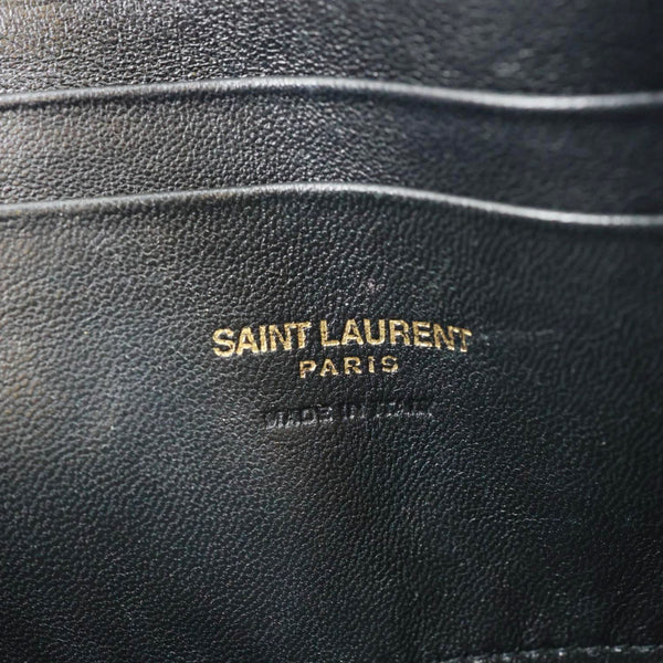 YVES SAINT LAURENT Lou Camera Chevron Leather Crossbody Bag Black