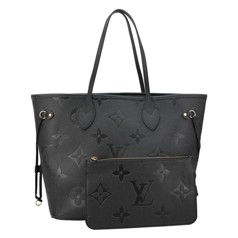 LOUIS VUITTON Neverfull MM Monogram Empreinte Tote Bag Black