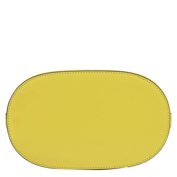 PRADA Panier Spazzolato Soft Calfskin Leather Bucket Bag Bright Yellow