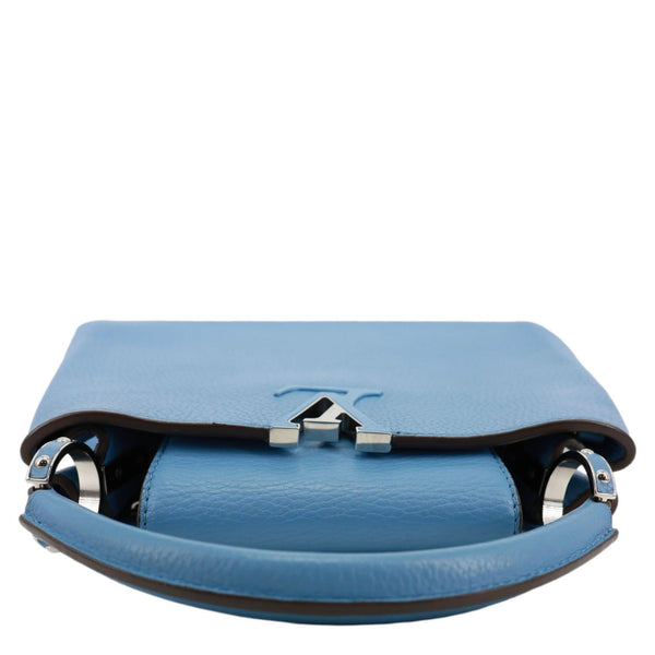 LOUIS VUITTON Capucines BB Taurillon Leather Crossbody Bag Blue