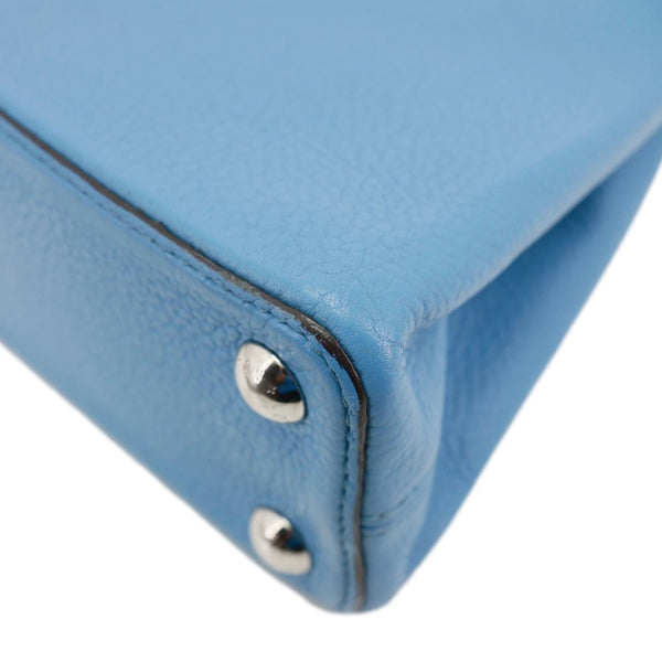 LOUIS VUITTON Capucines BB Taurillon Leather Crossbody Bag Blue